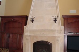Overmantel Tapered w Summit and raised hearth